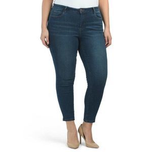 Tahari Medium Wash Kelly Classic Skinny Jeans, Size 24W